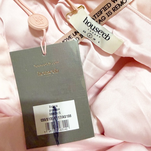 House of CB GIULIANA Ballerina Pink Corset Side Lace Up Satin Maxi Skirt Small - Picture 9 of 9